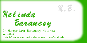 melinda barancsy business card